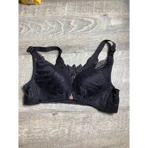 Lace Full Coverage Black Bra Size 40D With Floral Lace Design Adjustable Straps